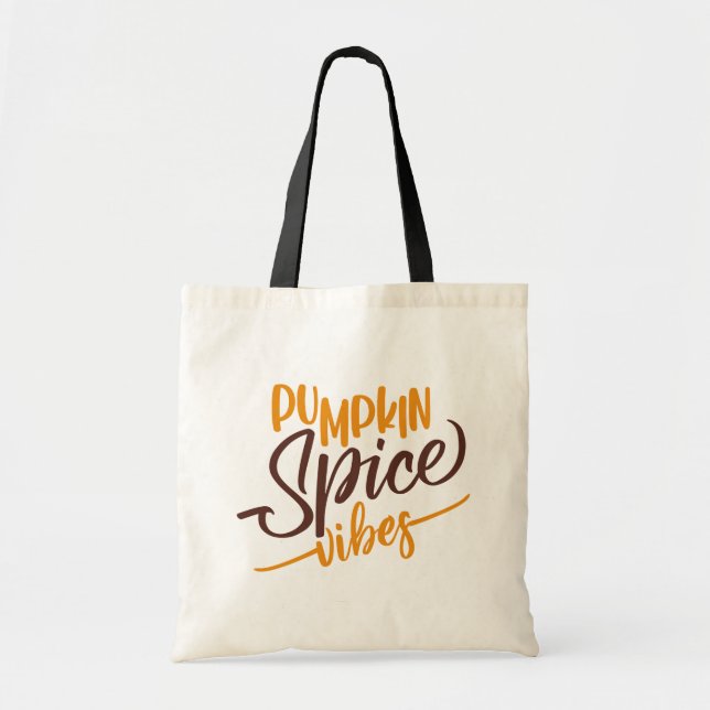 Pumpkin Spice Vibes Tote Bag (Front)
