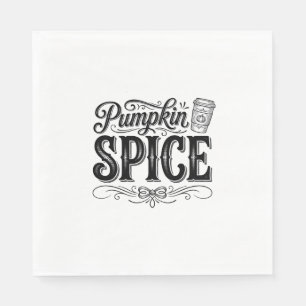 Pumpkin Spice Vintage Coffee Fall Shirt Design_1 Napkin