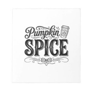 Pumpkin Spice Vintage Coffee Fall Shirt Design_1 Notepad