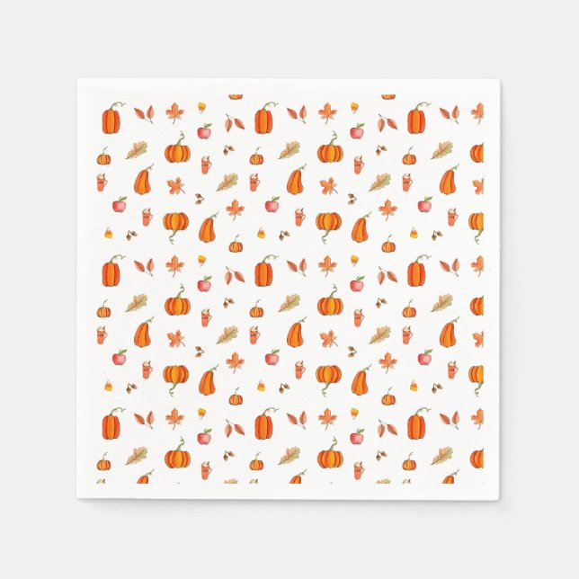 Pumpkin Spice Watercolor Napkin (Front)