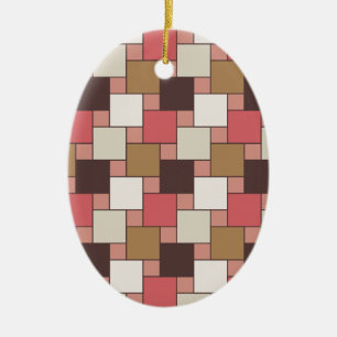 Pumpkin Spice Weave Pattern Ceramic Tree Decoration