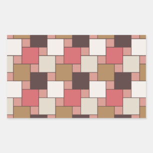 Pumpkin Spice Weave Pattern Rectangular Sticker