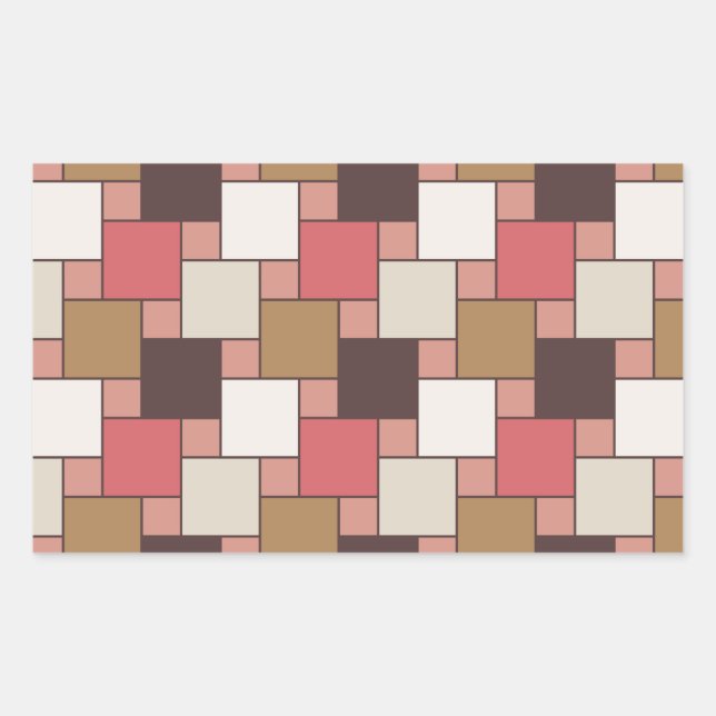Pumpkin Spice Weave Pattern Rectangular Sticker (Front)