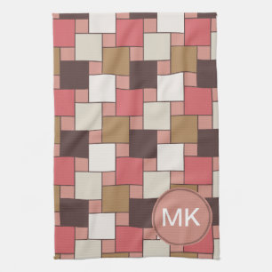 Pumpkin Spice Weave Pattern Tea Towel