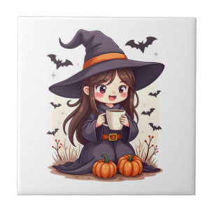 Pumpkin Spice Witch � Cute Halloween Coffee Shirt Tile