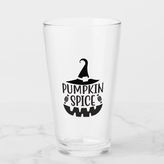 Pumpkin Spice with a Jack-O-Lantern Witch Glass (Front)