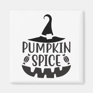 Pumpkin Spice with a Jack-O-Lantern Witch Magnet