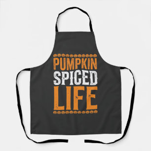 Pumpkin Spiced Life Halloween Typography Design_1 Apron