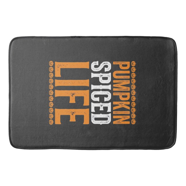 Pumpkin Spiced Life Halloween Typography Design_1 Bath Mat (Front)