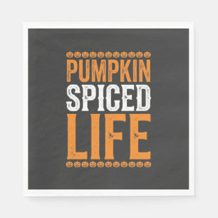 Pumpkin Spiced Life Halloween Typography Design_1 Napkin