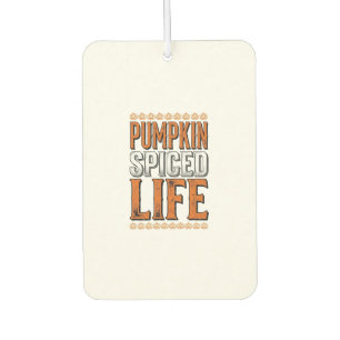 Pumpkin Spiced Life Vintage Halloween Typography D Car Air Freshener