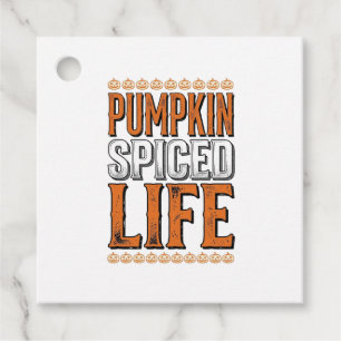 Pumpkin Spiced Life Vintage Halloween Typography D Favour Tags