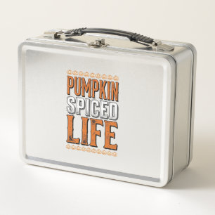 Pumpkin Spiced Life Vintage Halloween Typography D Metal Lunch Box