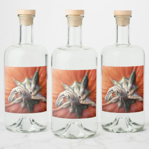 Pumpkin Spiral Liquor Bottle Label