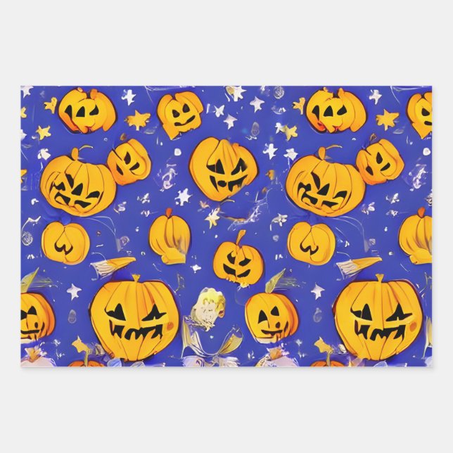 Pumpkin Spirits  Wrapping Paper Sheet (Front)