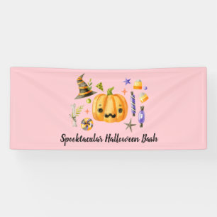Pumpkin Spooktacular Halloween Bash Party Pink Banner