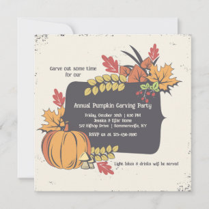 Pumpkin Square Invitations