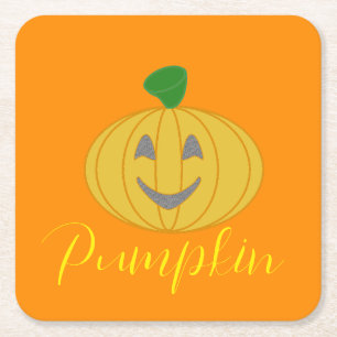 Pumpkin Square Paper Coaster