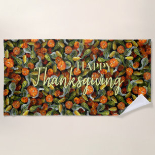 Pumpkin, Squash Autumn Harvest Beach Towel