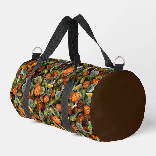 Pumpkin, Squash Autumn Harvest Duffel Bag - Small (Left Corner)