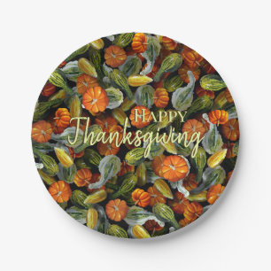 Pumpkin, Squash Autumn Harvest Paper Plate
