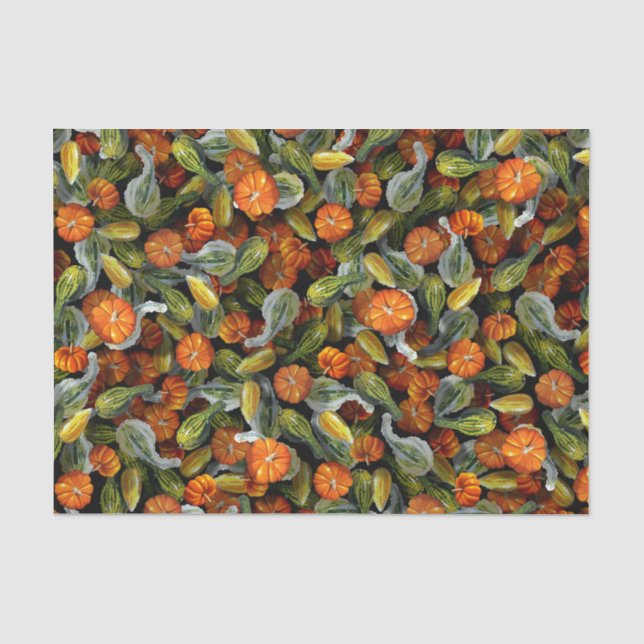 Pumpkin, Squash Autumn Harvest Tissue Paper (Front)