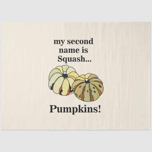Pumpkin Squash Funny Pumpkins Tissue Paper (Front)