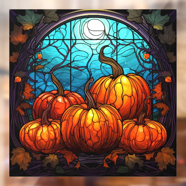 Pumpkin Stained Glass Window Cling (Sheet 2)