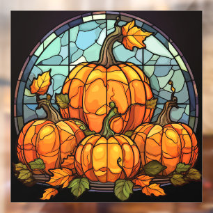 Pumpkin Stained Glass Window Cling