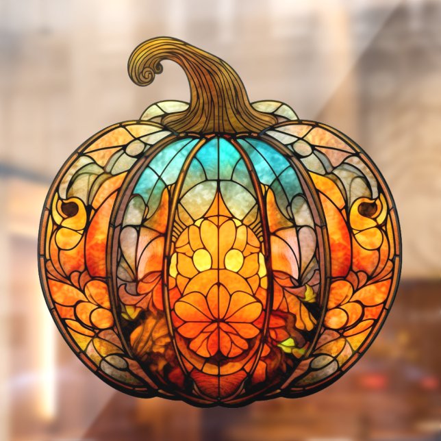 Pumpkin Stained Glass Window Cling (Sheet 2)