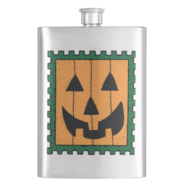 Pumpkin Stamp Hip Flask (Front)