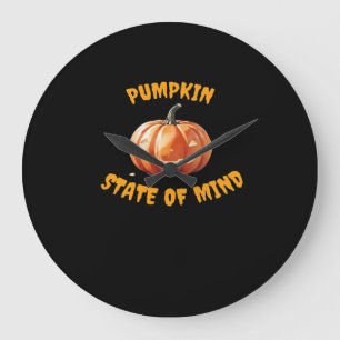 Pumpkin State of Mind - Halloween Classic T-Shirt Large Clock
