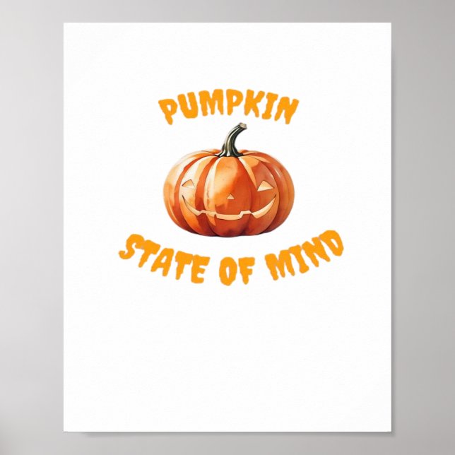Pumpkin State of Mind - Halloween Oversized T-Shir Poster (Front)