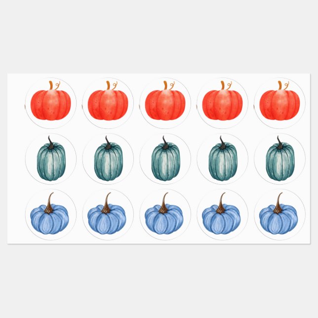 Pumpkin Stickers, stickers, fall stickers,  (Sheet)