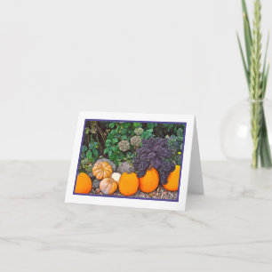 PUMPKIN STILL LIFE/PUMPKINS AND HYDRANGEA HOLIDAY CARD