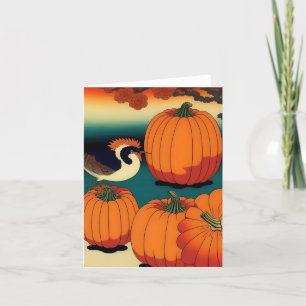 Pumpkin Study - Japanese Style AI - D Holiday Card