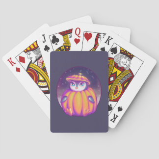 Pumpkin Suit Cute Penguin In Snow Drawing Playing Cards