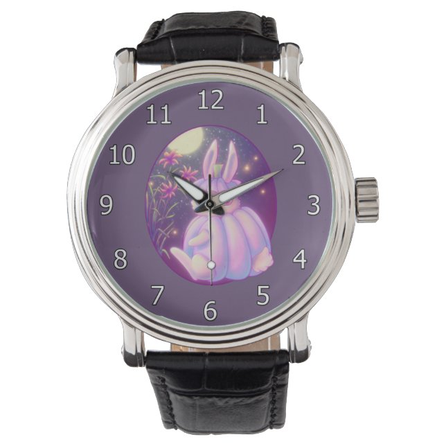 Pumpkin Suit White Rabbit In Moonlight Artwork Watch (Front)