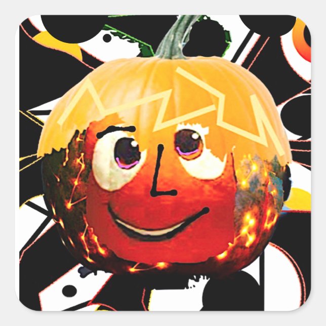 PUMPKIN SUN SQUARE STICKER (Front)