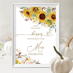 Pumpkin Sunflower How Many Kisses Sign
