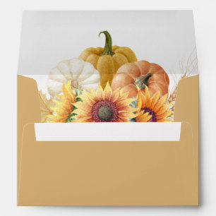 Pumpkin Sunflower Thanksgiving Invitation Envelope