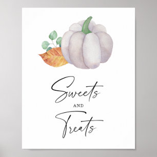 Pumpkin - sweets and treats baby shower poster