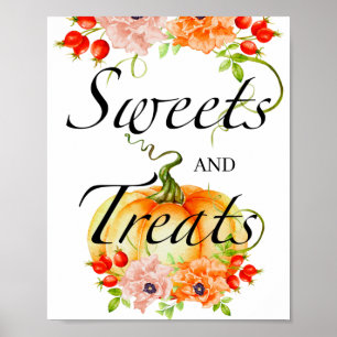  Pumpkin sweets and treats baby shower poster