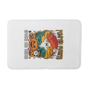 Pumpkin Sweets Spooks Treats Halloween Ghosts Pump Bath Mat