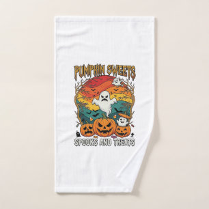Pumpkin Sweets Spooks Treats Halloween Ghosts Pump Hand Towel
