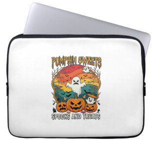 Pumpkin Sweets Spooks Treats Halloween Ghosts Pump Laptop Sleeve