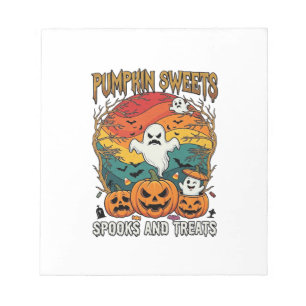 Pumpkin Sweets Spooks Treats Halloween Ghosts Pump Notepad