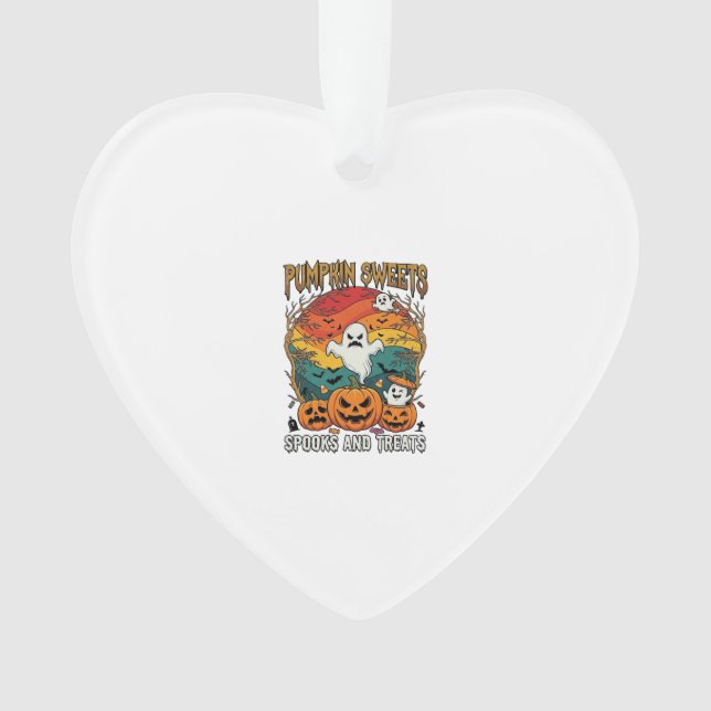 Pumpkin Sweets Spooks Treats Halloween Ghosts Pump Ornament (Front)