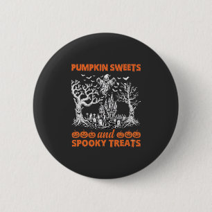 Pumpkin Sweets Spooky Treats Haunted Castle Ghost 6 Cm Round Badge