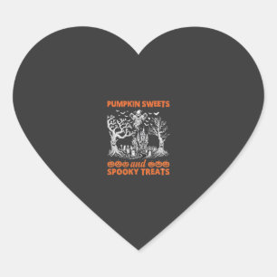 Pumpkin Sweets Spooky Treats Haunted Castle Ghost Heart Sticker